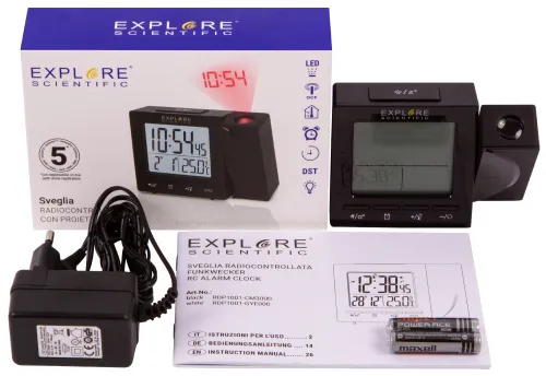 fotografía reloj de proyección digital RC Explore Scientific, negro,  6