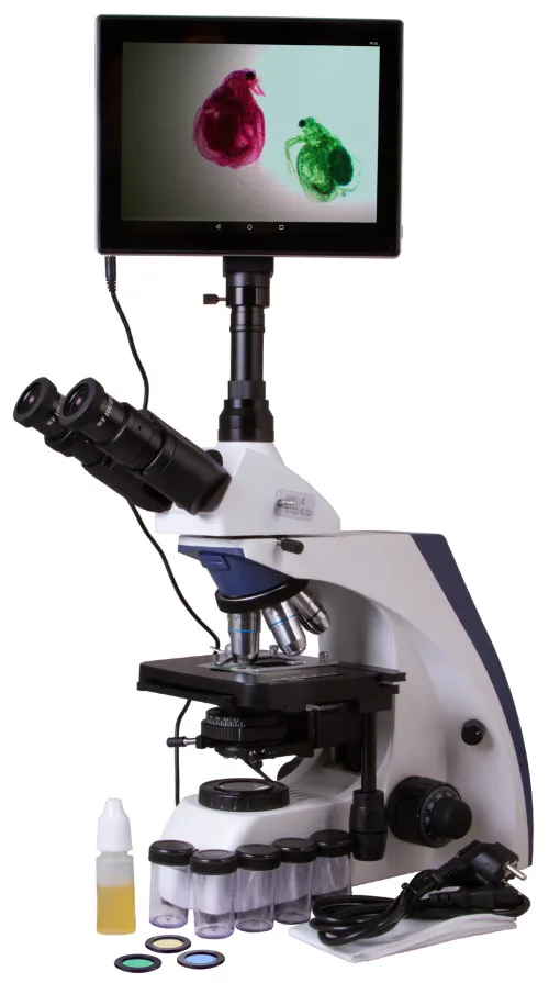 imagen microscopio trinocular digital Levenhuk MED D30T LCD,  2