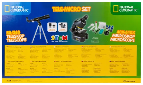 imagen kit de Bresser National Geographic: Telescopio 50/360 AZ y Microscopio 40–640x,  22