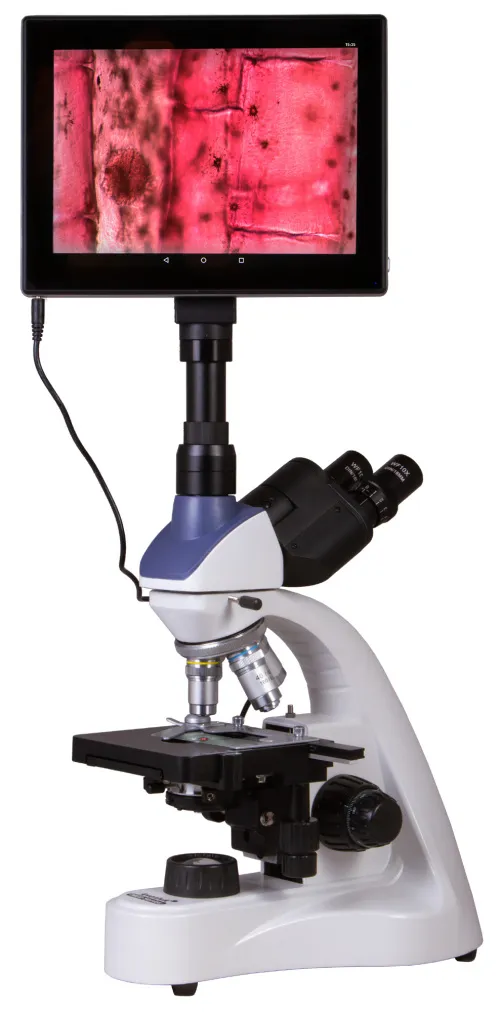 foto microscopio trinocular digital Levenhuk MED D10T LCD,  3