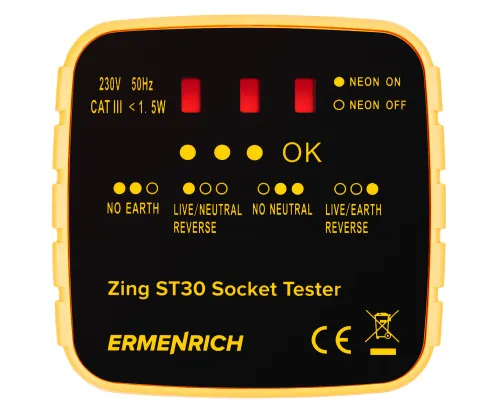imagen comprobador de enchufes Ermenrich Zing ST30,  2