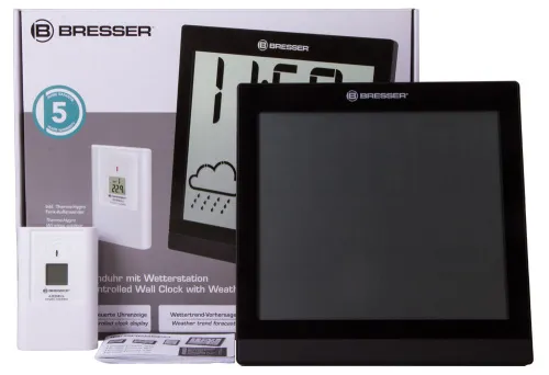 foto estación meteorológica Bresser TemeoTrend JC LCD RC (reloj de pared), negro,  2