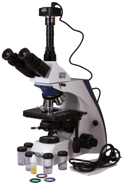 gráfico microscopio trinocular digital Levenhuk MED D35T,  2
