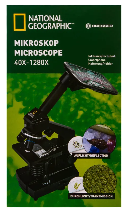 imagen microscopio Bresser National Geographic 40–1280x con soporte para smartphone,  19