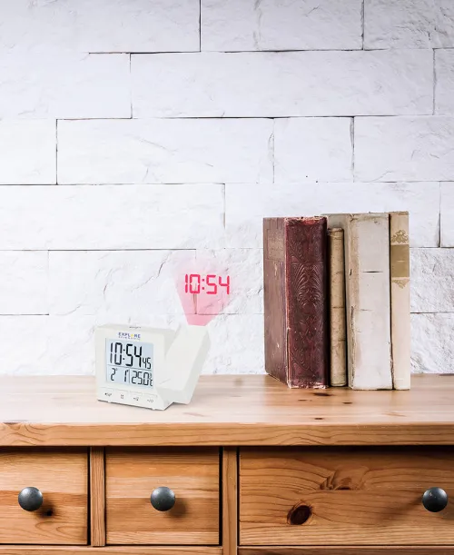 fotografía reloj de proyección digital RC Explore Scientific, blanco,  5