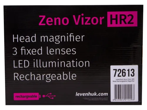 foto lupa frontal recargable Levenhuk Zeno Vizor HR2,  12