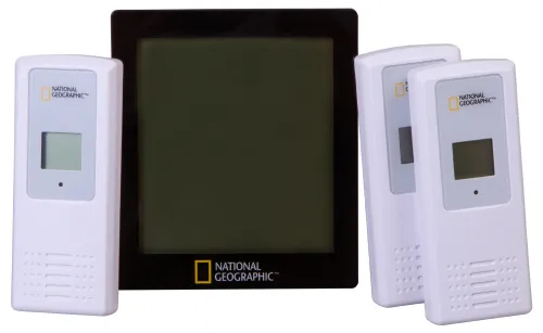 imagen termó-higrómetro Bresser National Geographic con 4 datos de medida independientes, negro,  7