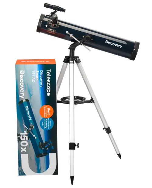imagen telescopio Levenhuk Discovery Spark 767 AZ con libro,  2