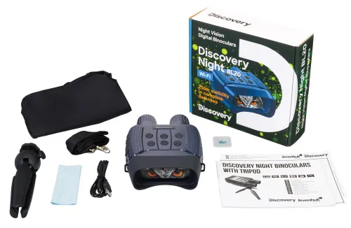 foto prismáticos de visión nocturna Levenhuk Discovery Night BL20 Digital con trípode,  2
