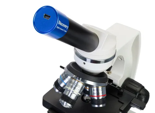 imagen microscopio digital Levenhuk Discovery Atto Polar con libro,  8