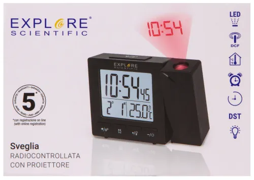 fotografía reloj de proyección digital RC Explore Scientific, negro,  16