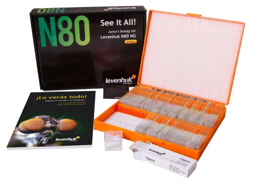 fotografía juego de preparaciones Levenhuk N80 NG «Lo verás todo»,  2