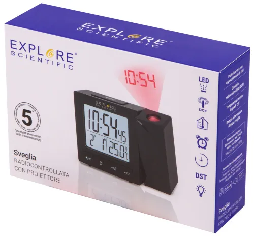 fotografía reloj de proyección digital RC Explore Scientific, negro,  15