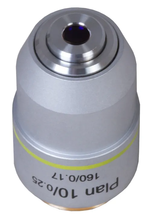 imagen objetivo plano acromático Levenhuk MED 10x,  4