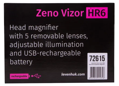 gráfico lupa frontal recargable Levenhuk Zeno Vizor HR6,  13