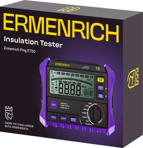 gráfico comprobador de aislamiento Ermenrich Ping ET50,  2
