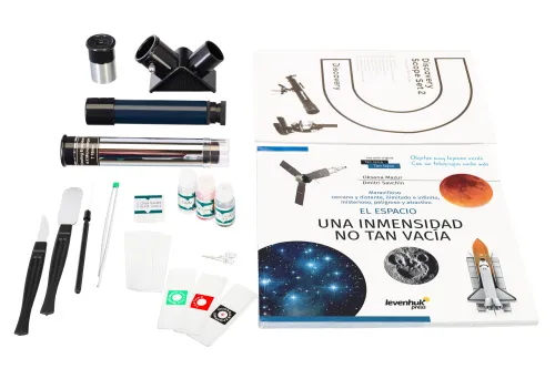 gráfico kit Levenhuk Discovery Scope 2 con libro,  3