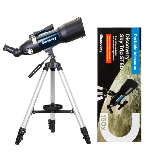 fotografía telescopio Levenhuk Discovery Sky Trip ST80 con libro,  2